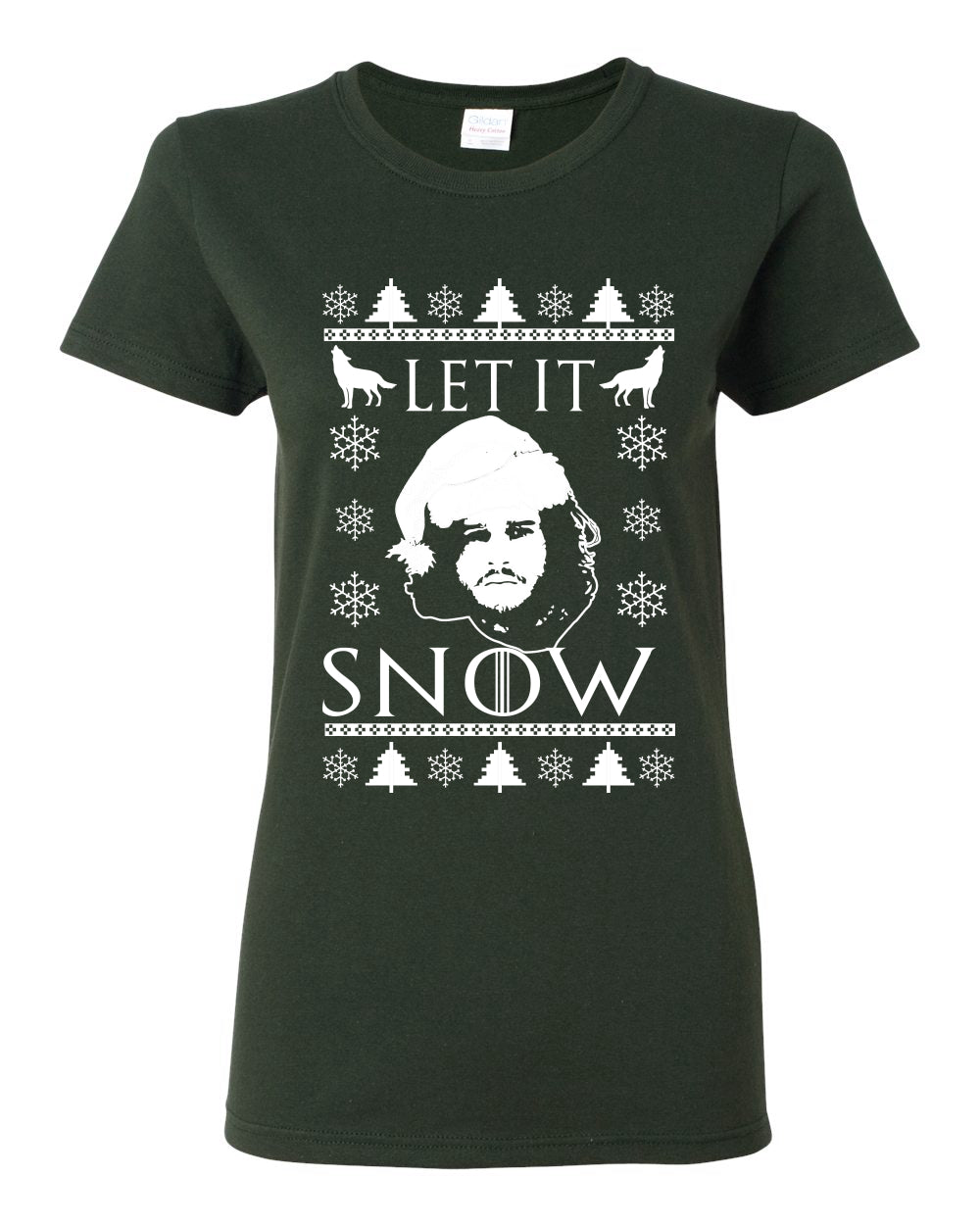 Let It Snow Jon Snow Stark GoT , Christmas Gifts, Funny Xmas Gift Idea,  Ugly Christmas Sweater Womens Graphic T-Shirt