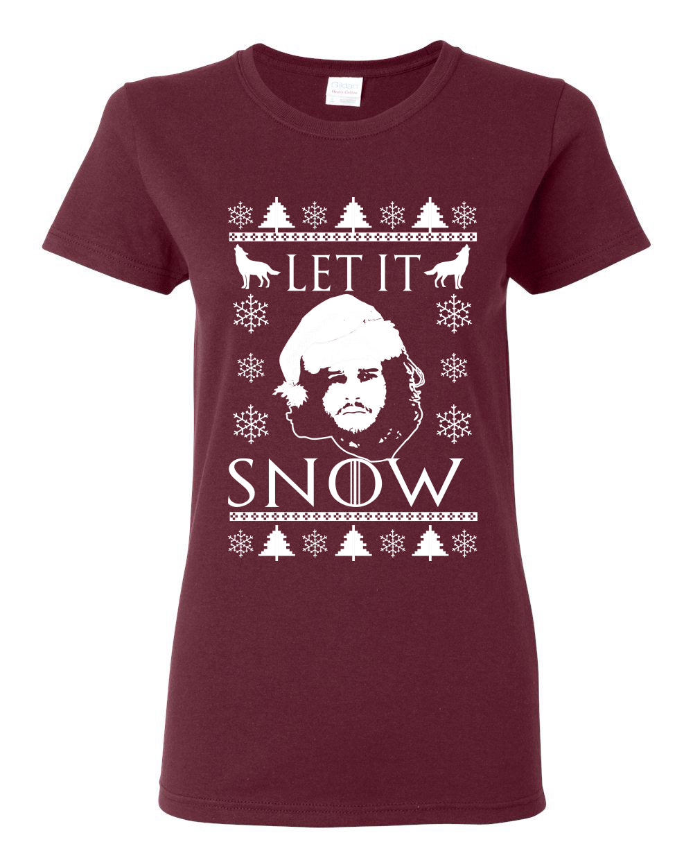 Let It Snow Jon Snow Stark GoT , Christmas Gifts, Funny Xmas Gift Idea,  Ugly Christmas Sweater Womens Graphic T-Shirt