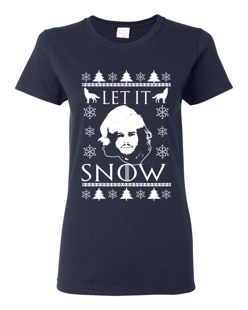 Let It Snow Jon Snow Stark GoT , Christmas Gifts, Funny Xmas Gift Idea,  Ugly Christmas Sweater Womens Graphic T-Shirt