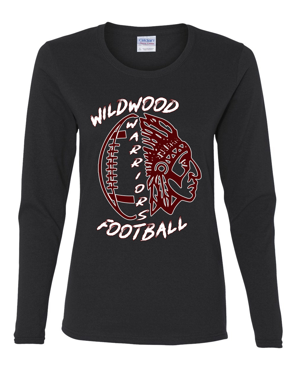 Warrior Football Sports Womens Graphic Long Sleeve T-Shirt