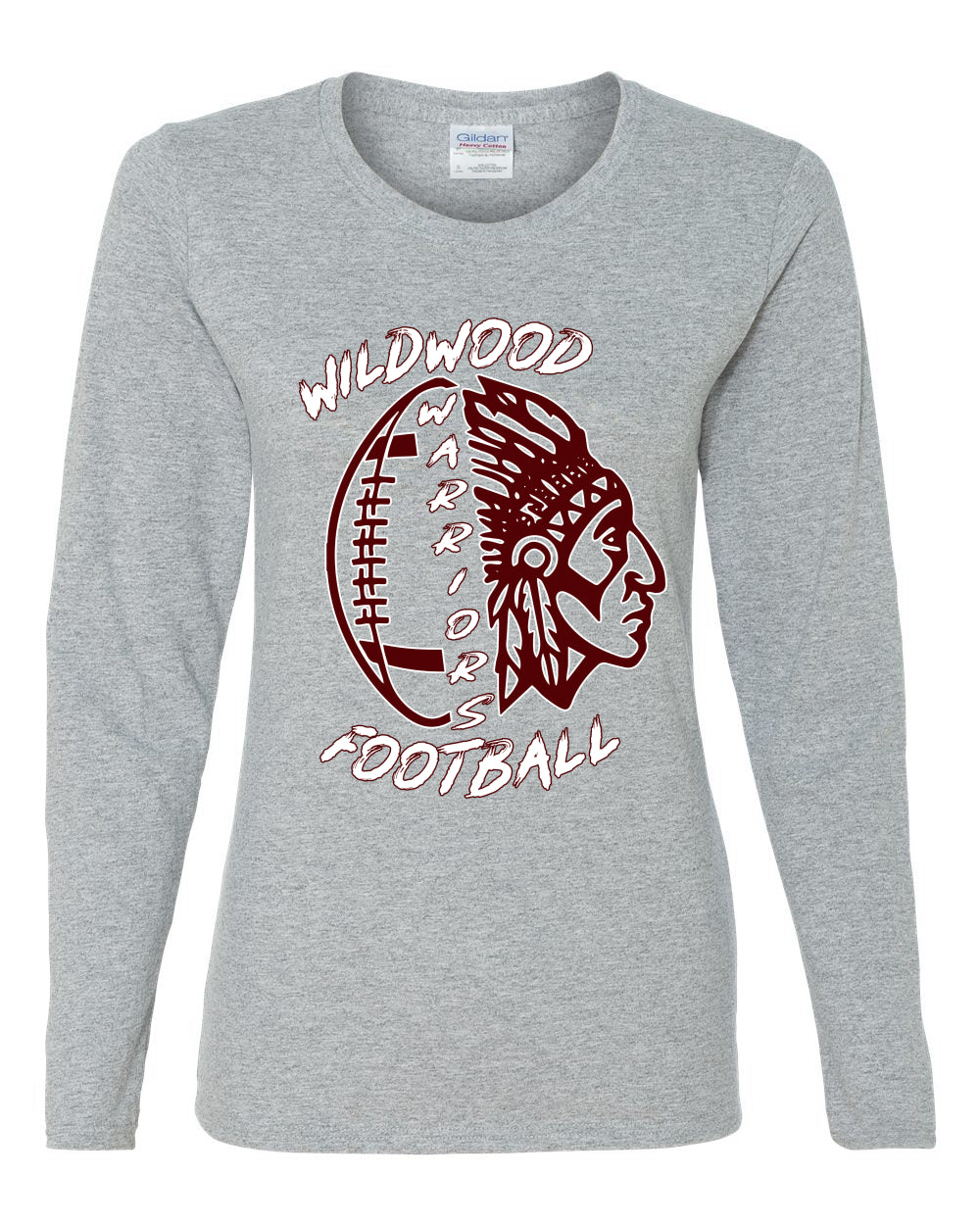 Warrior Football Sports Womens Graphic Long Sleeve T-Shirt