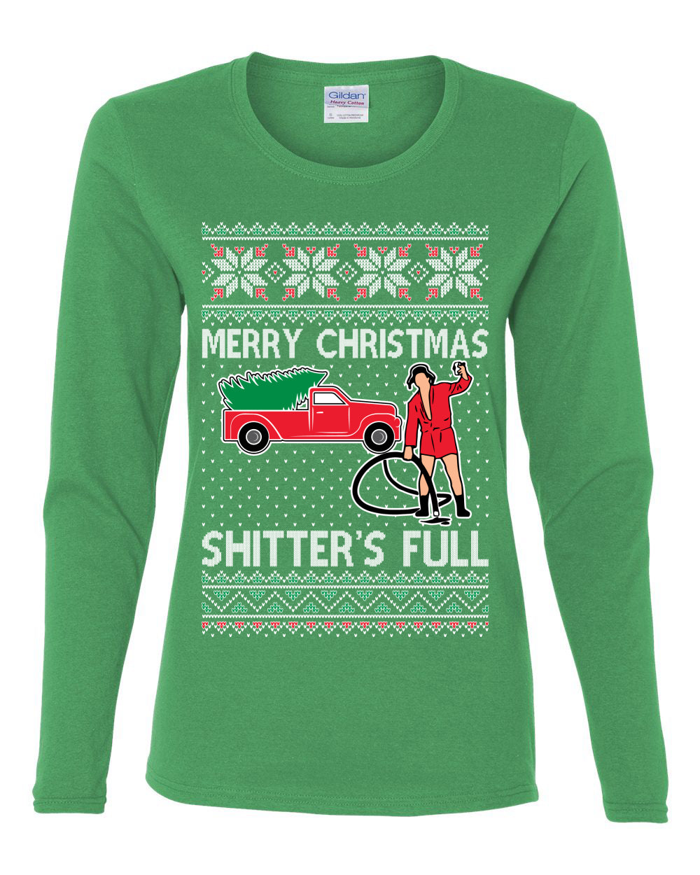 Cousin Eddie Merry Christmas Shitter's Full, Funny Christmas, Christmas Gifts, Funny Xmas Gift Idea, Ugly Christmas  Womens Graphic Long Sleeve T-Shirt
