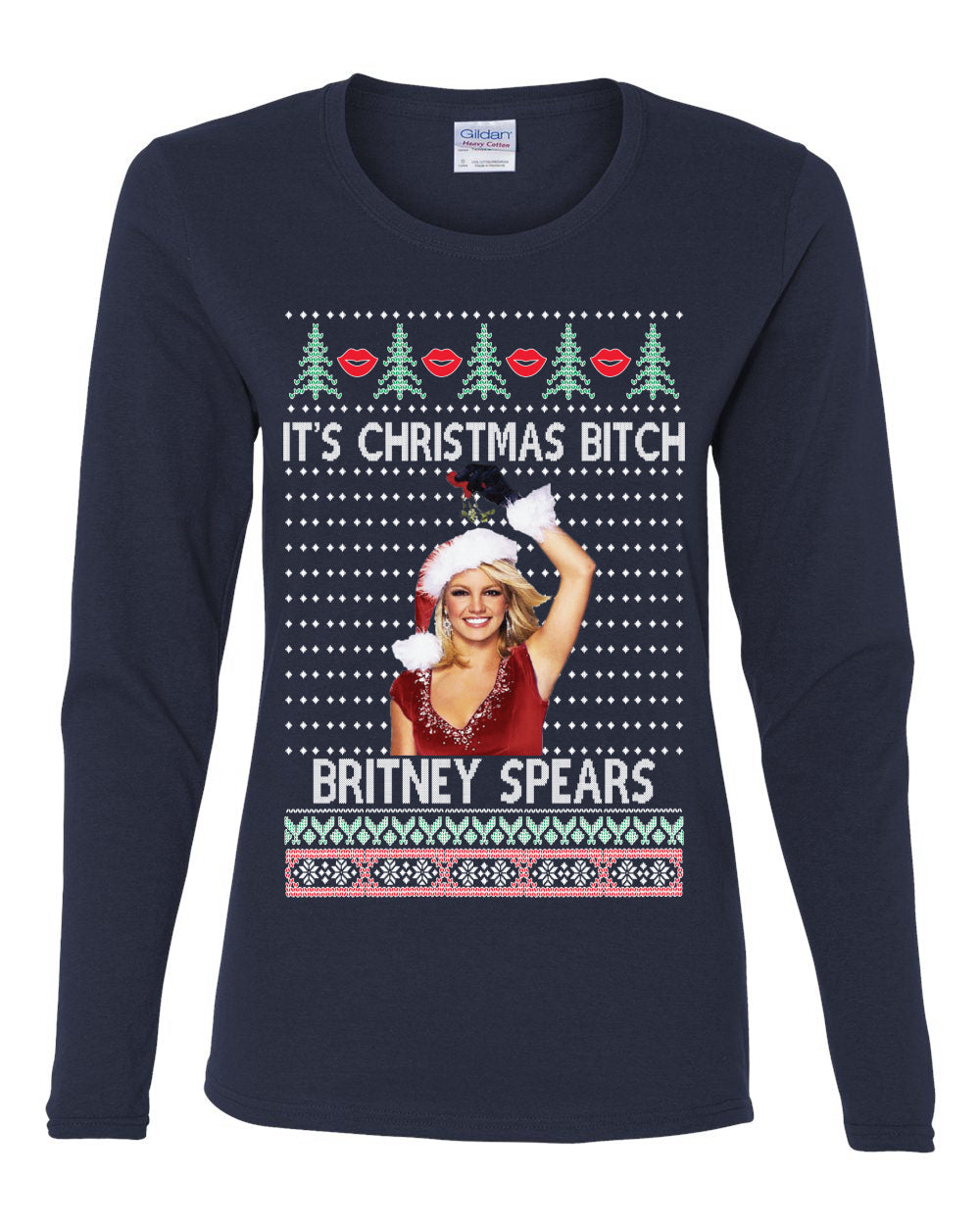 It's Christmas Bitch Britney, Christmas Gifts, Funny Xmas Gift Idea, Ugly Christmas  Womens Graphic Long Sleeve T-Shirt