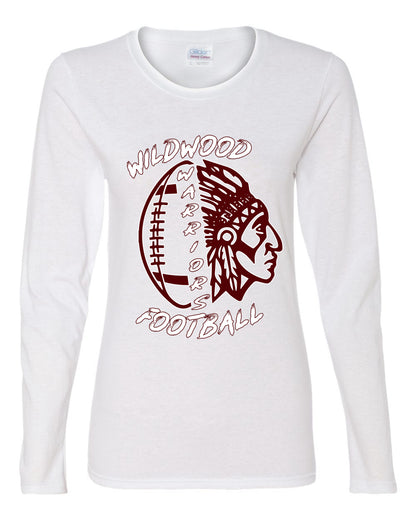 Warrior Football Sports Womens Graphic Long Sleeve T-Shirt