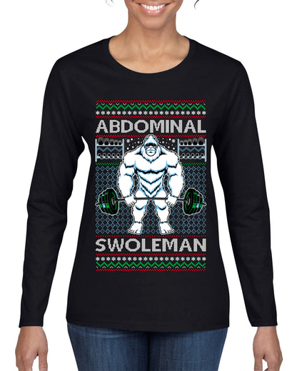 Merry Liftmas Abdominal Swoleman, Christmas Gifts, Funny Xmas Gift Idea, Ugly Christmas Sweater Womens Graphic Long Sleeve T-Shirt