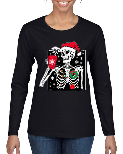 When You're Dead Inside But It's Christmas Ugly Christmas Sweater, Christmas Gifts, Funny Xmas Gift Idea, Womens Graphic Long Sleeve T-Shirt