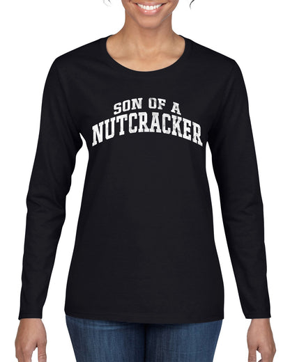 Vintage Movie Quote Son Of A Nutcracker, Christmas Gifts, Funny Xmas Gift Idea, Ugly Christmas Sweater Womens Graphic Long Sleeve T-Shirt