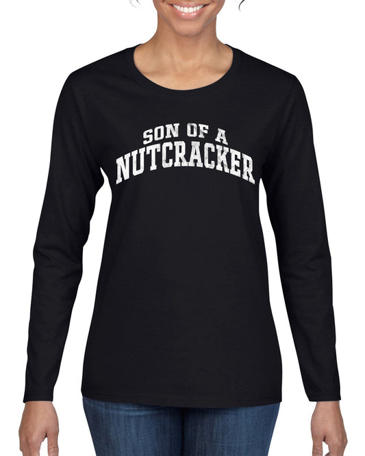 Vintage Movie Quote Son Of A Nutcracker, Christmas Gifts, Funny Xmas Gift Idea, Ugly Christmas Sweater Womens Graphic Long Sleeve T-Shirt