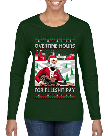 Overtime Hours Rich Men North of Richmond, Christmas Gifts, Funny Xmas Gift Idea, Ugly Christmas Sweater Womens Graphic Long Sleeve T-Shirt