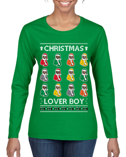 Christmas Lover Boy Album Cover, Christmas Gifts, Funny Xmas Gift Idea, Ugly Christmas Sweater Womens Graphic Long Sleeve T-Shirt