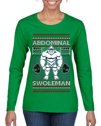 Merry Liftmas Abdominal Swoleman, Christmas Gifts, Funny Xmas Gift Idea, Ugly Christmas Sweater Womens Graphic Long Sleeve T-Shirt