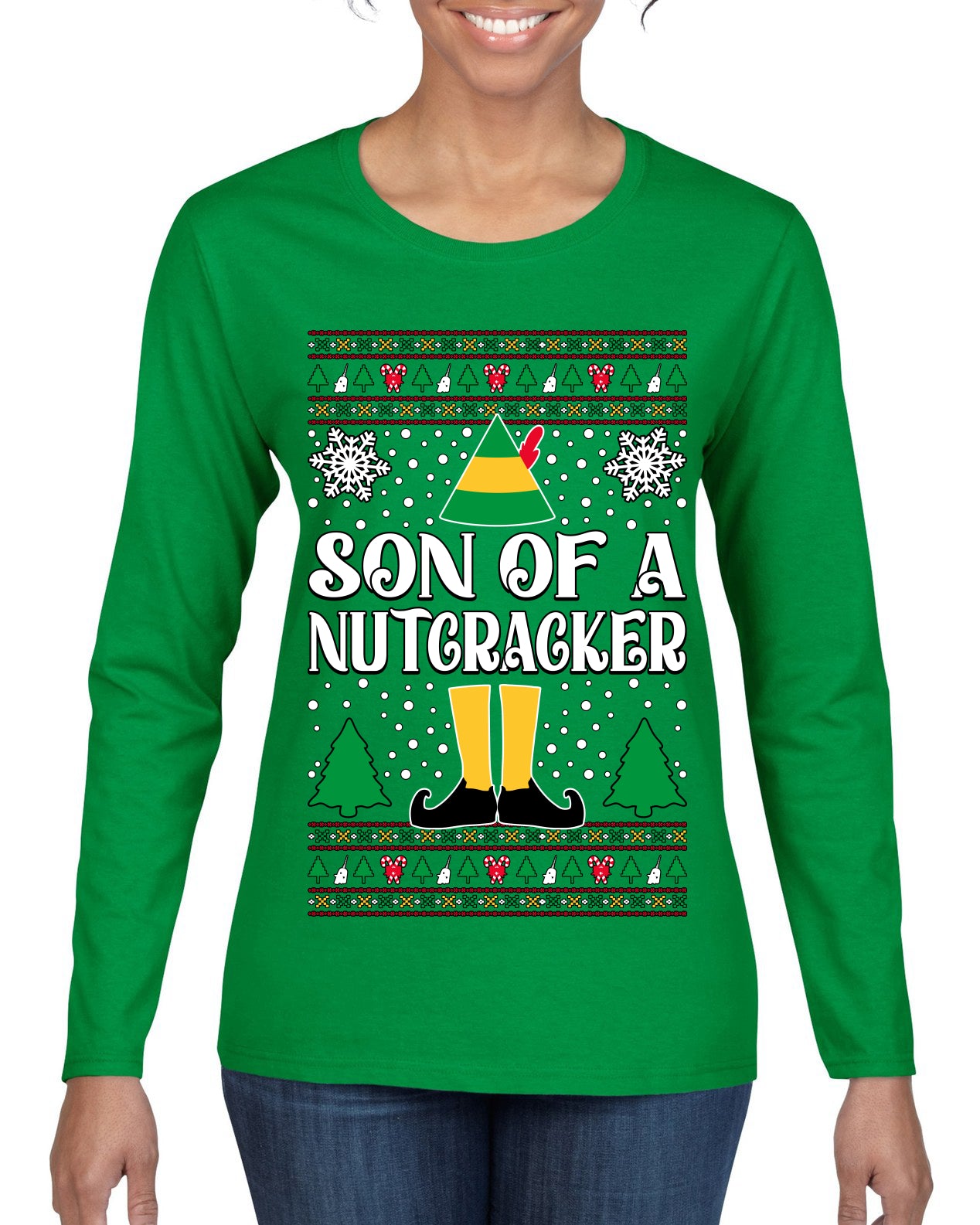 Son Of A Nutcracker Christmas Movie Quote, Christmas Gifts, Funny Xmas Gift Idea, Ugly Christmas Sweater Womens Graphic Long Sleeve T-Shirt