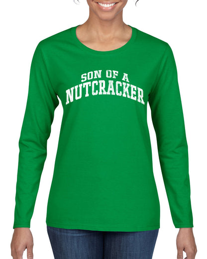 Vintage Movie Quote Son Of A Nutcracker, Christmas Gifts, Funny Xmas Gift Idea, Ugly Christmas Sweater Womens Graphic Long Sleeve T-Shirt