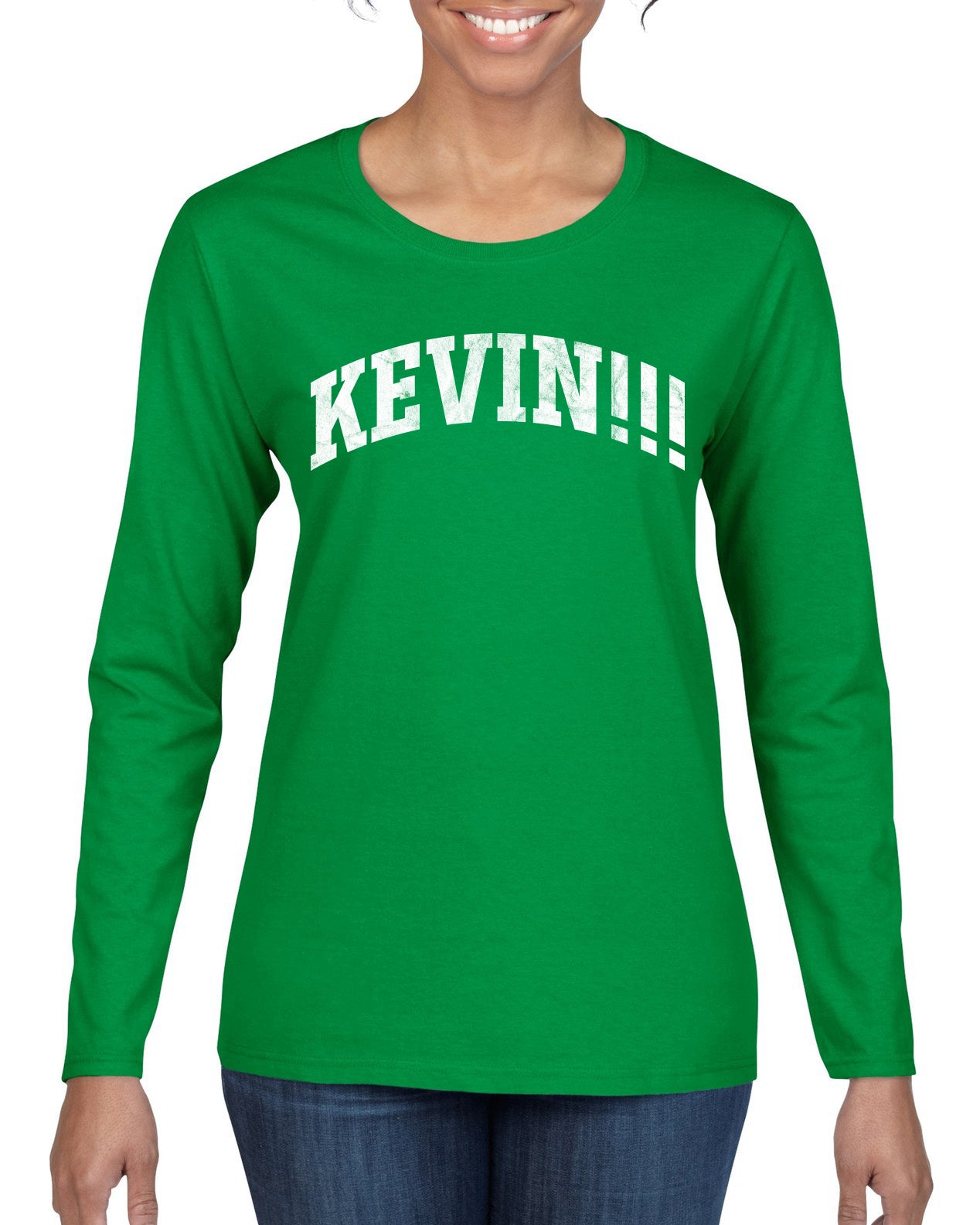 Vintage Movie Quote KEVIN!!!, Christmas Gifts, Funny Xmas Gift Idea, Ugly Christmas Sweater Womens Graphic Long Sleeve T-Shirt