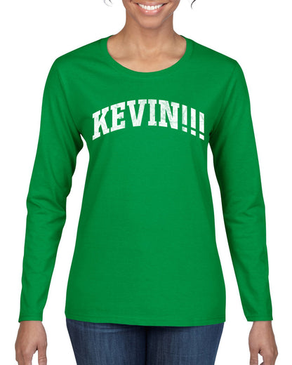 Vintage Movie Quote KEVIN!!!, Christmas Gifts, Funny Xmas Gift Idea, Ugly Christmas Sweater Womens Graphic Long Sleeve T-Shirt