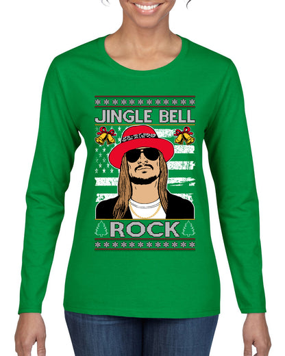 Kid RapperJingle Bell Rock  Country Music, Christmas Gifts, Funny Xmas Gift Idea Ugly Christmas Sweater Womens Graphic Long Sleeve T-Shirt