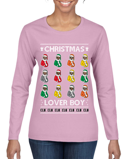 Christmas Lover Boy Funny Santa Rapper, Christmas Gifts, Funny Xmas Gift Idea, Ugly Christmas Sweater Womens Graphic Long Sleeve T-Shirt