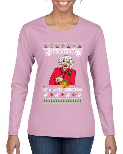 Betty I'm Dreaming of a White Christmas, Christmas Gifts, Funny Xmas Gift Idea, Ugly Christmas Sweater Womens Graphic Long Sleeve T-Shirt