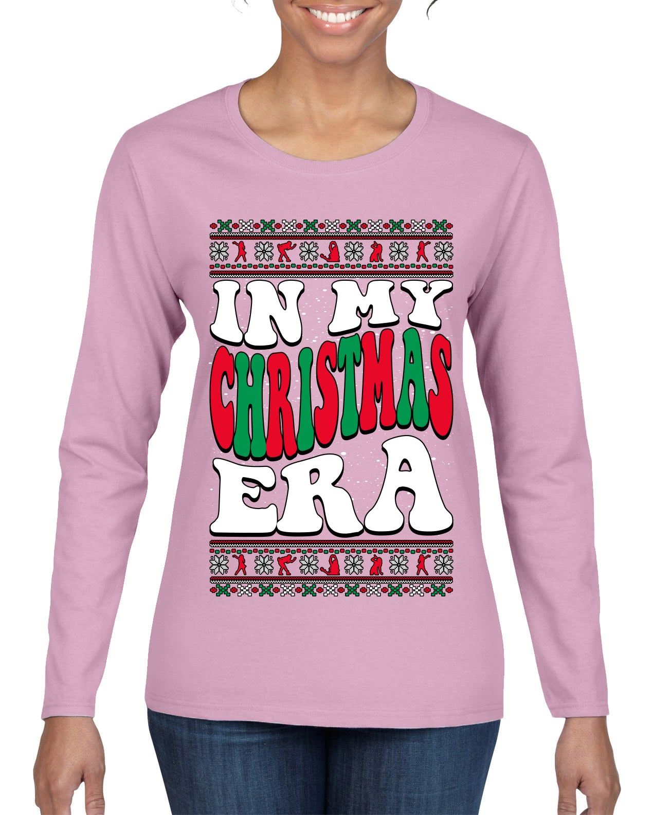 IN MY CHRISTMAS ERA , Merry Christmas Tee, Ugly Christmas,  Sweater Womens Graphic Long Sleeve T-Shirt