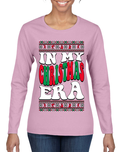 IN MY CHRISTMAS ERA , Merry Christmas Tee, Ugly Christmas,  Sweater Womens Graphic Long Sleeve T-Shirt
