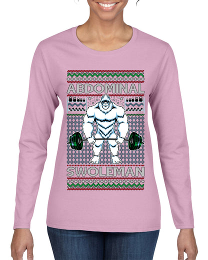Merry Liftmas Abdominal Swoleman, Christmas Gifts, Funny Xmas Gift Idea, Ugly Christmas Sweater Womens Graphic Long Sleeve T-Shirt
