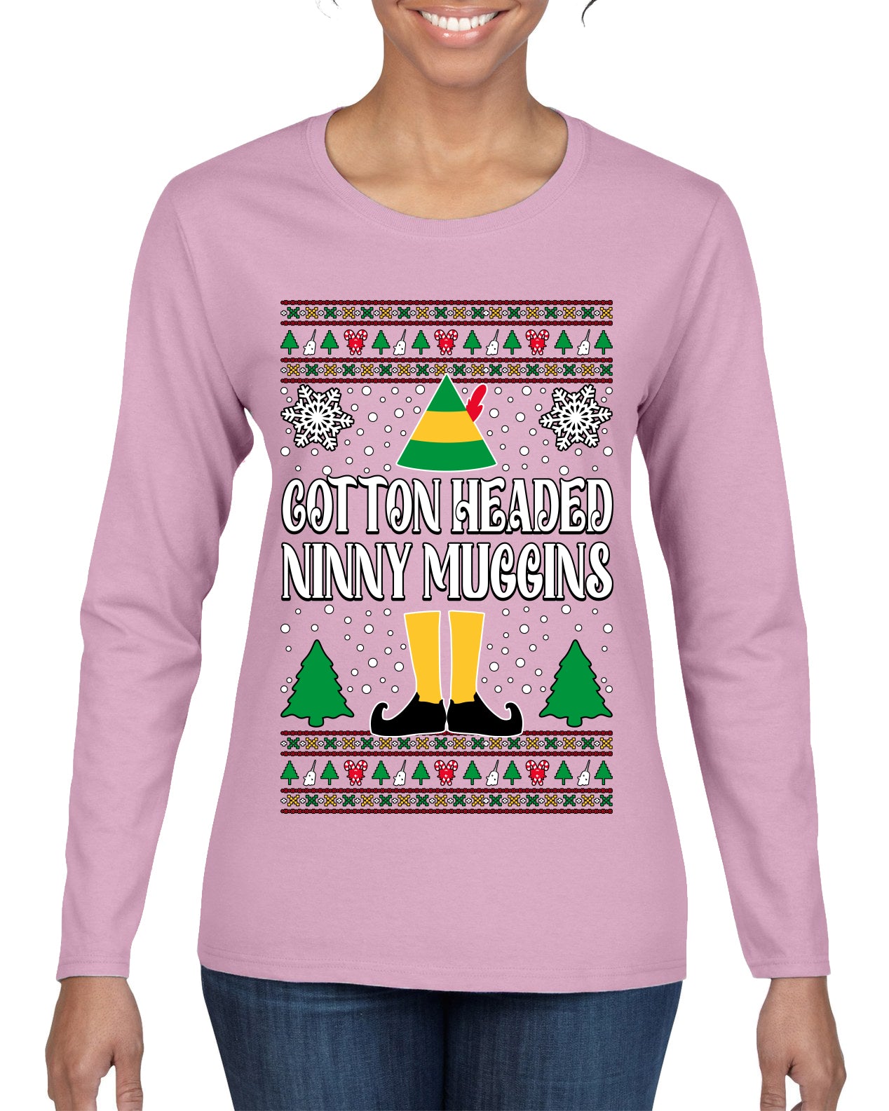 Cotton Headed Muggins Christmas Movie Quote, Christmas Gifts, Funny Xmas Gift Idea, Ugly Christmas Sweater Womens Graphic Long Sleeve T-Shirt