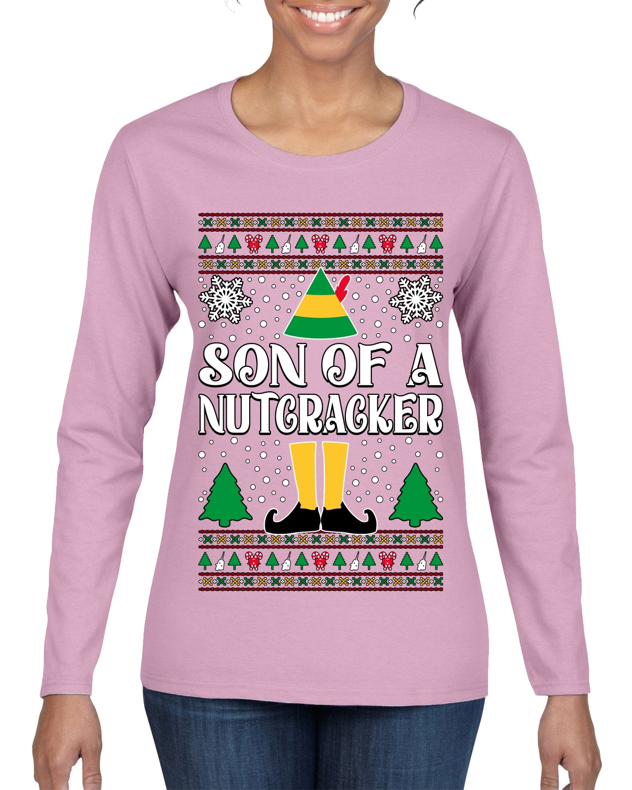 Son Of A Nutcracker Christmas Movie Quote, Christmas Gifts, Funny Xmas Gift Idea, Ugly Christmas Sweater Womens Graphic Long Sleeve T-Shirt