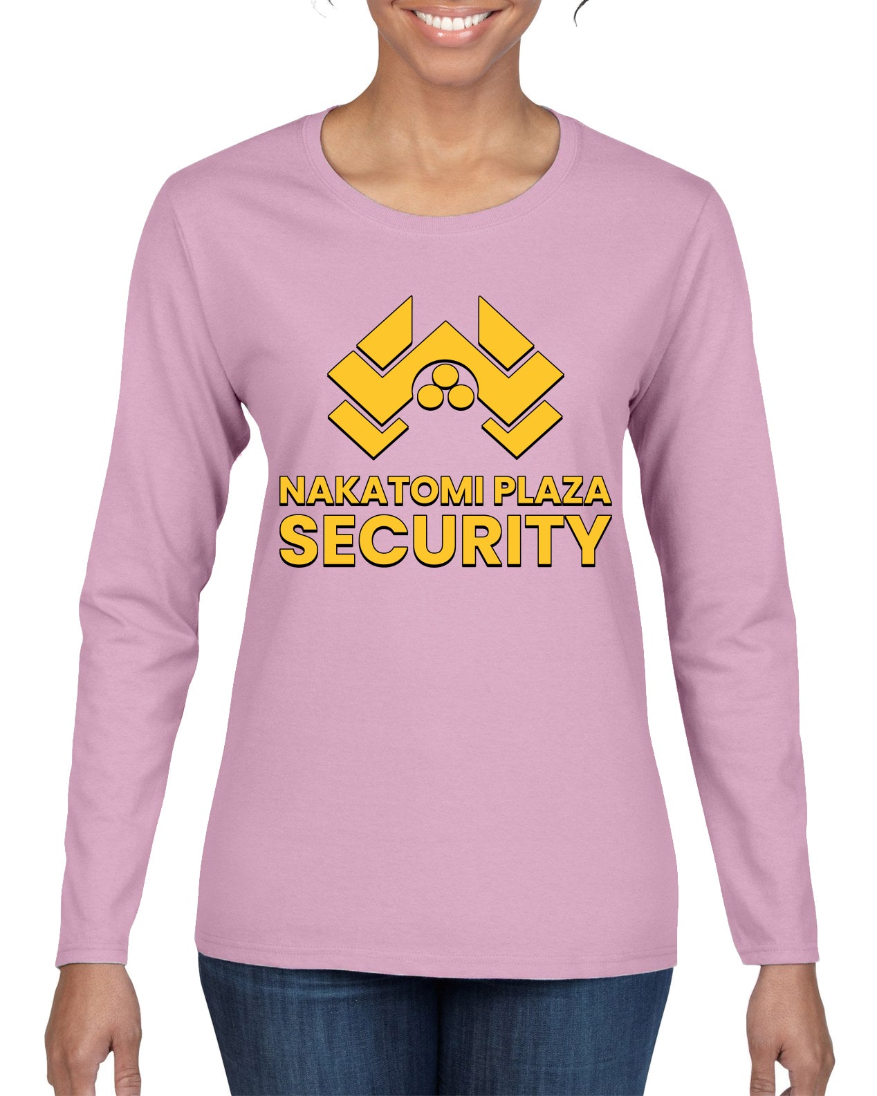 Nakatomi Plaza Security Movie Ugly Christmas Sweater, Christmas Gifts, Funny Xmas Gift Idea, Womens Graphic Long Sleeve T-Shirt