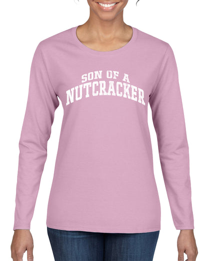 Vintage Movie Quote Son Of A Nutcracker, Christmas Gifts, Funny Xmas Gift Idea, Ugly Christmas Sweater Womens Graphic Long Sleeve T-Shirt
