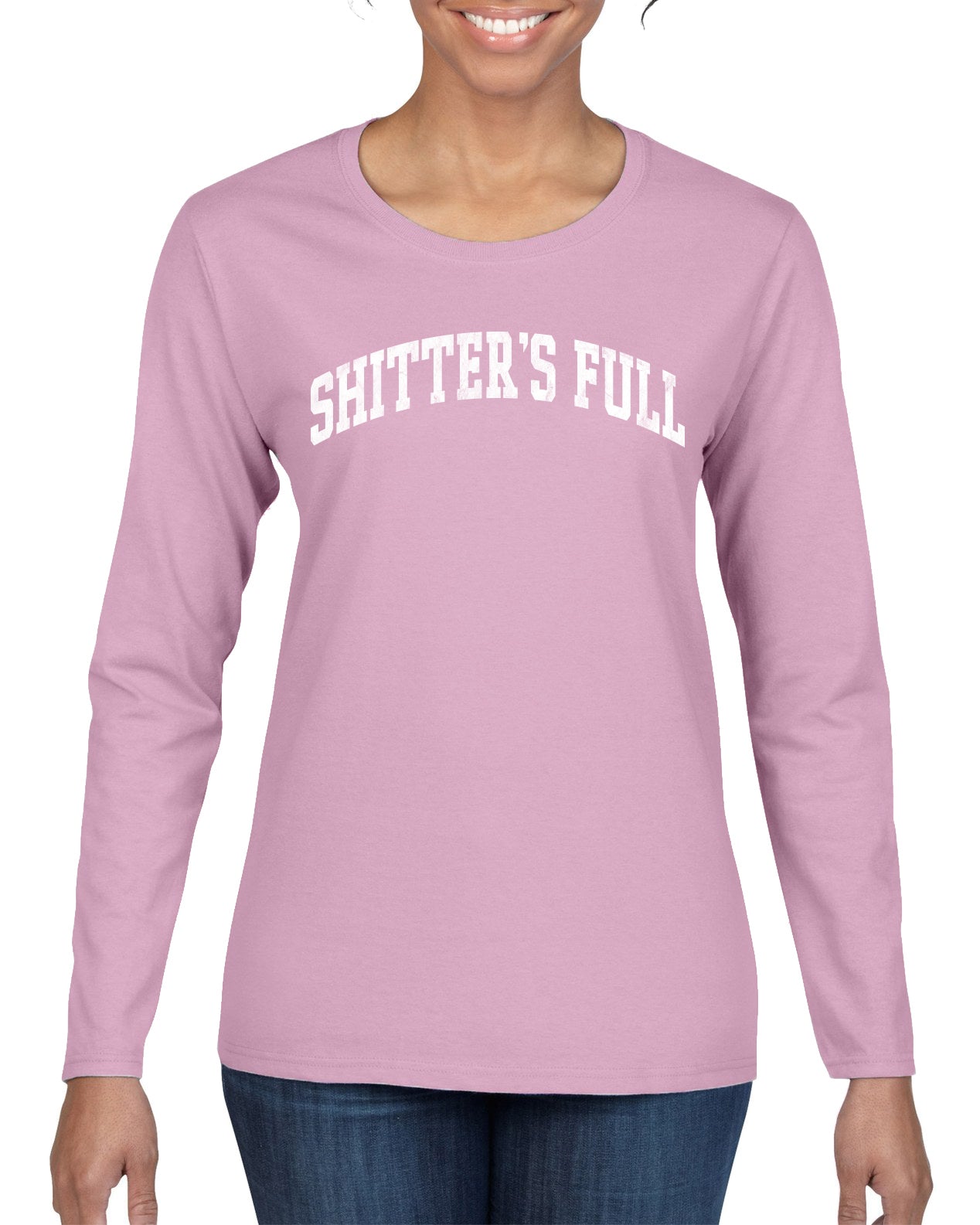Vintage Movie Quote Shitter's Full, Christmas Gifts, Funny Xmas Gift Idea, Ugly Christmas Sweater Womens Graphic Long Sleeve T-Shirt
