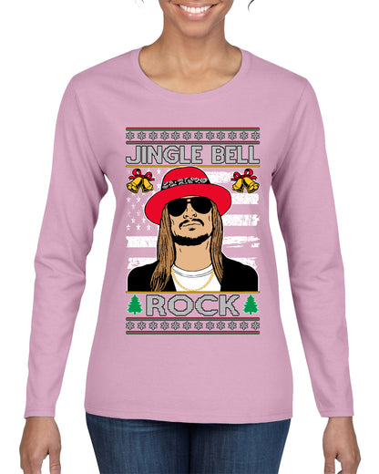 Kid RapperJingle Bell Rock  Country Music, Christmas Gifts, Funny Xmas Gift Idea Ugly Christmas Sweater Womens Graphic Long Sleeve T-Shirt