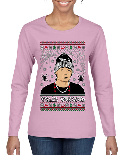 Peso Feliz Navidad Pluma, Feliz Navidad,  Christmas Gifts, Funny Xmas Gift Idea, Ugly Christmas Sweater Womens Graphic Long Sleeve T-Shirt