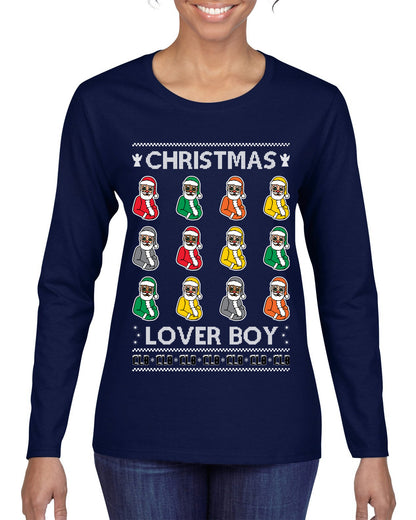 Christmas Lover Boy Funny Santa Rapper, Christmas Gifts, Funny Xmas Gift Idea, Ugly Christmas Sweater Womens Graphic Long Sleeve T-Shirt
