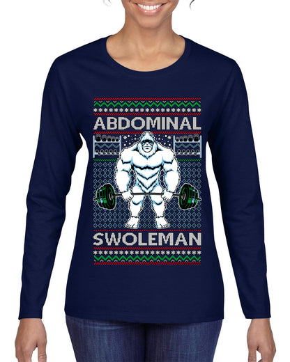 Merry Liftmas Abdominal Swoleman, Christmas Gifts, Funny Xmas Gift Idea, Ugly Christmas Sweater Womens Graphic Long Sleeve T-Shirt