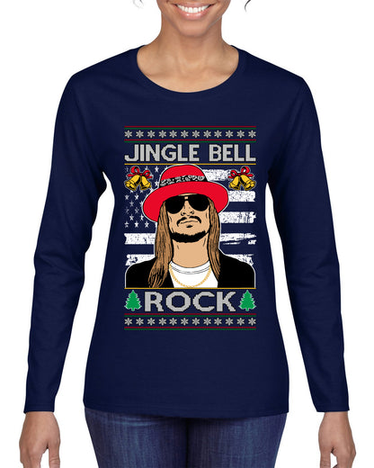 Kid RapperJingle Bell Rock  Country Music, Christmas Gifts, Funny Xmas Gift Idea Ugly Christmas Sweater Womens Graphic Long Sleeve T-Shirt