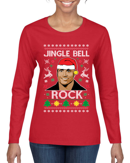 Jingle Bell Rock, Christmas Gifts, Funny Xmas Gift Idea, Ugly Christmas Sweater Womens Graphic Long Sleeve T-Shirt