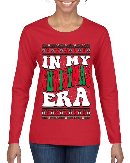 IN MY CHRISTMAS ERA , Merry Christmas Tee, Ugly Christmas,  Sweater Womens Graphic Long Sleeve T-Shirt