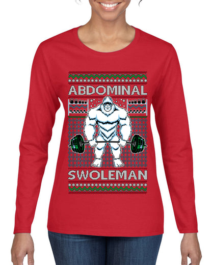 Merry Liftmas Abdominal Swoleman, Christmas Gifts, Funny Xmas Gift Idea, Ugly Christmas Sweater Womens Graphic Long Sleeve T-Shirt