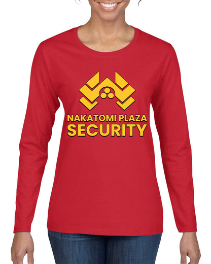 Nakatomi Plaza Security Movie Ugly Christmas Sweater, Christmas Gifts, Funny Xmas Gift Idea, Womens Graphic Long Sleeve T-Shirt