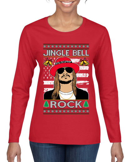 Kid RapperJingle Bell Rock  Country Music, Christmas Gifts, Funny Xmas Gift Idea Ugly Christmas Sweater Womens Graphic Long Sleeve T-Shirt