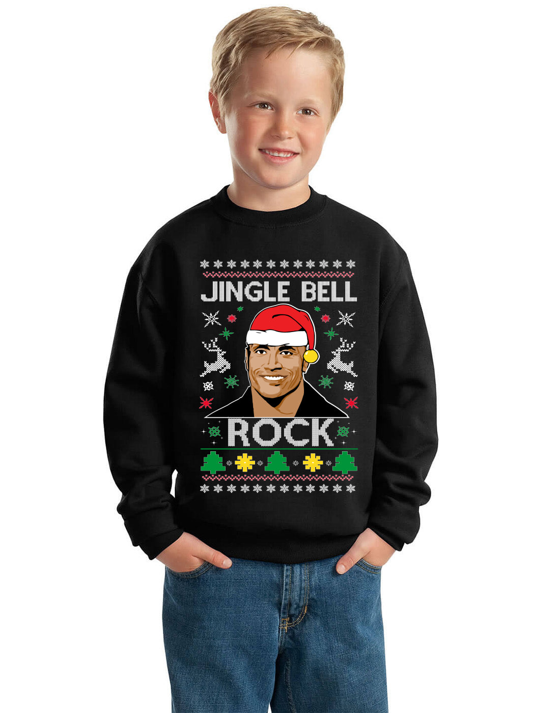 Jingle Bell Rock, Christmas Gifts, Funny Xmas Gift Idea Ugly Christmas Sweater Unisex Boys Girls Crewneck Graphic Sweatshirt