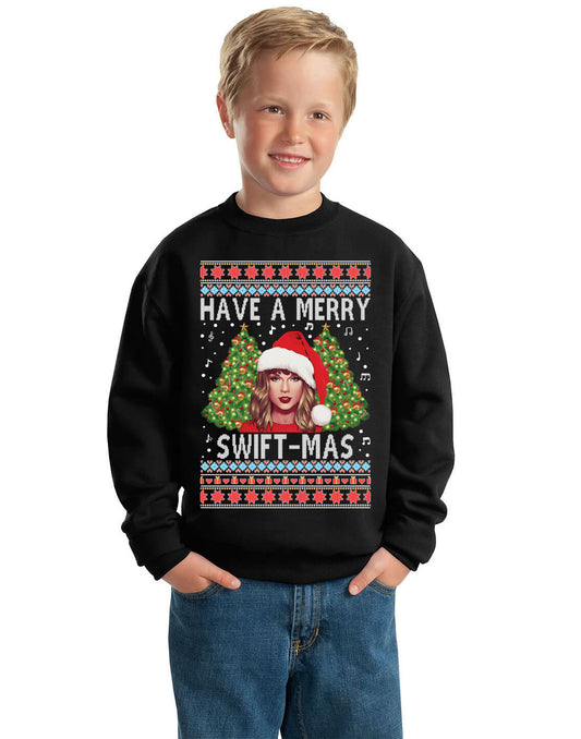 Merry Swiftmas Christmas Sweater, Christmas Gifts, Funny Xmas Gift Idea,Swiftie Shirt Ugly Christmas Sweater Unisex Boys Girls Crewneck Graphic Sweatshirt