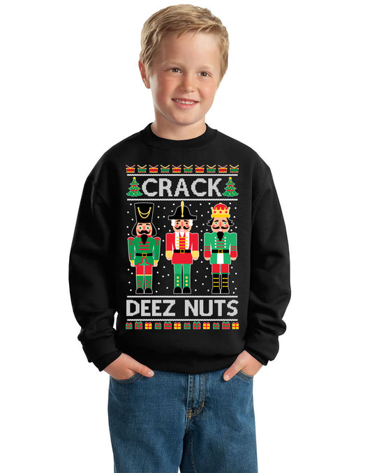Crack Deez Nuts Meme Ugly , Christmas Gifts, Funny Xmas Gift Idea,  Ugly Christmas Sweater Unisex Boys Girls Crewneck Graphic Sweatshirt