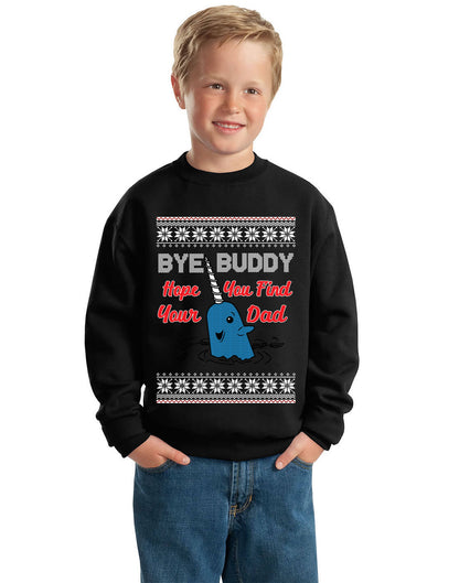 Narwhal Hope You Find Your Dad Quote, Christmas Gifts, Funny Xmas Gift Idea, Ugly Christmas Sweater Unisex Boys Girls Crewneck Graphic Sweatshirt