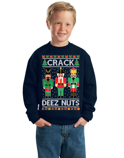 Crack Deez Nuts Meme Ugly , Christmas Gifts, Funny Xmas Gift Idea,  Ugly Christmas Sweater Unisex Boys Girls Crewneck Graphic Sweatshirt