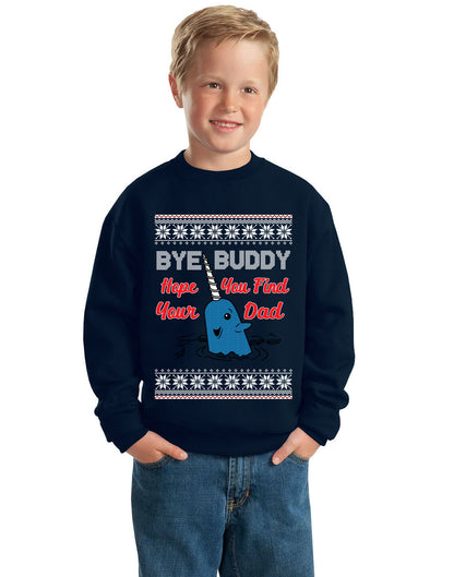 Narwhal Hope You Find Your Dad Quote, Christmas Gifts, Funny Xmas Gift Idea, Ugly Christmas Sweater Unisex Boys Girls Crewneck Graphic Sweatshirt