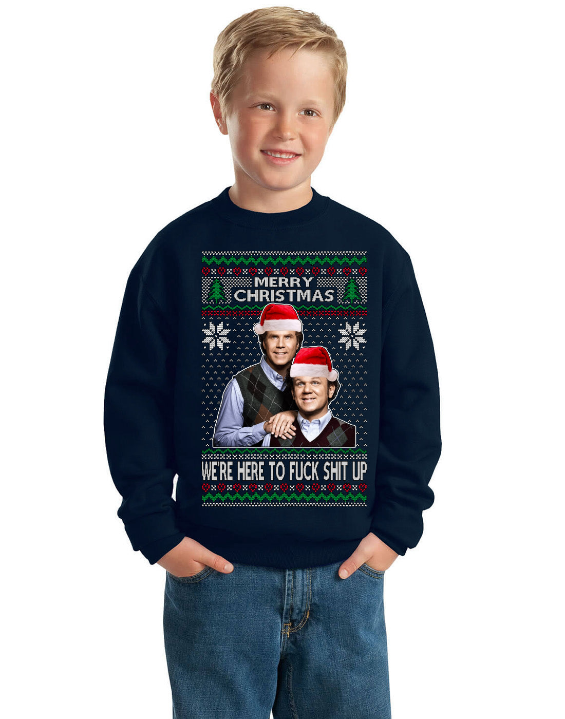 New Step Brothers, Christmas Gifts, Funny Xmas Gift Idea,  Ugly Christmas Sweater Unisex Boys Girls Crewneck Graphic Sweatshirt