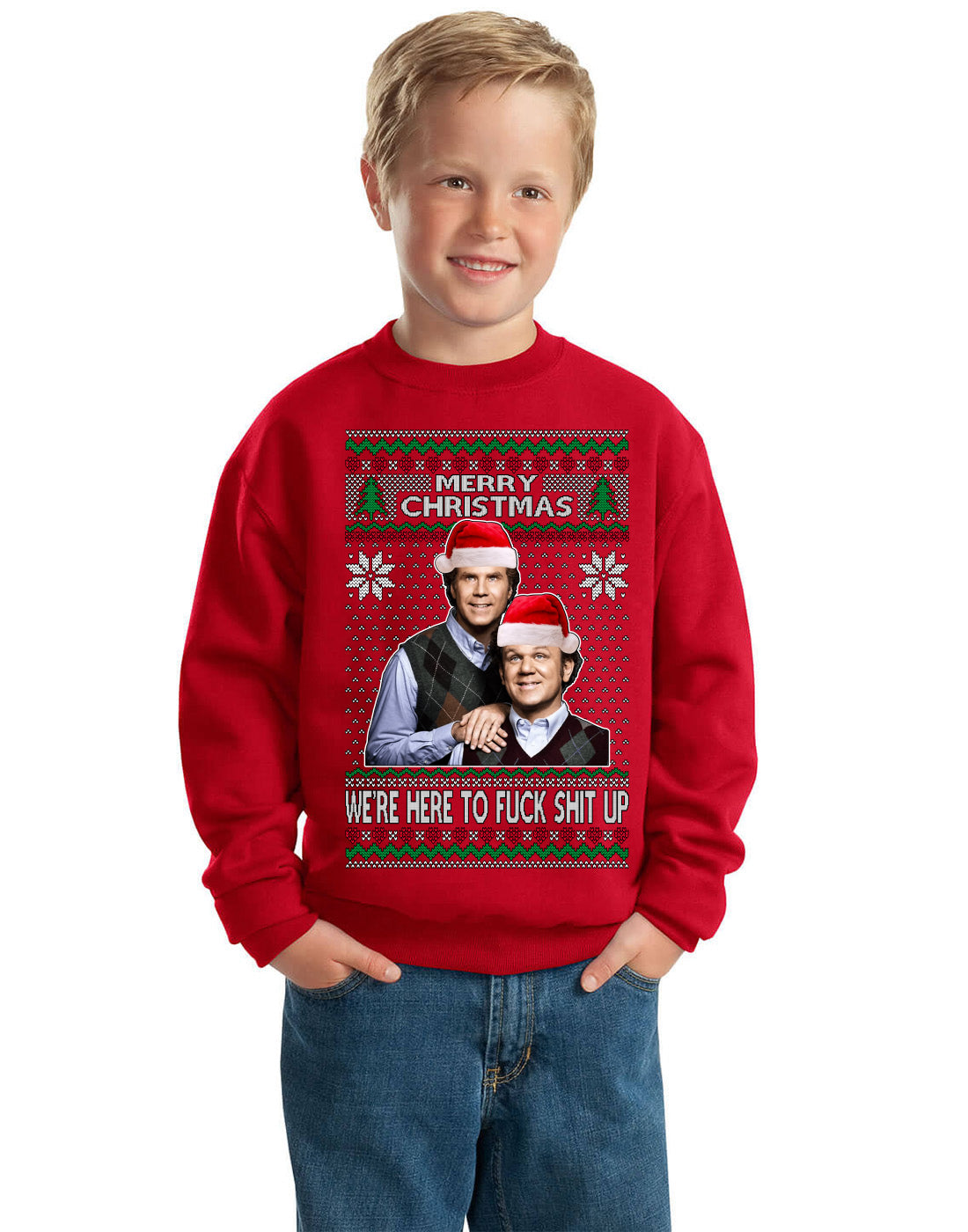 New Step Brothers, Christmas Gifts, Funny Xmas Gift Idea,  Ugly Christmas Sweater Unisex Boys Girls Crewneck Graphic Sweatshirt