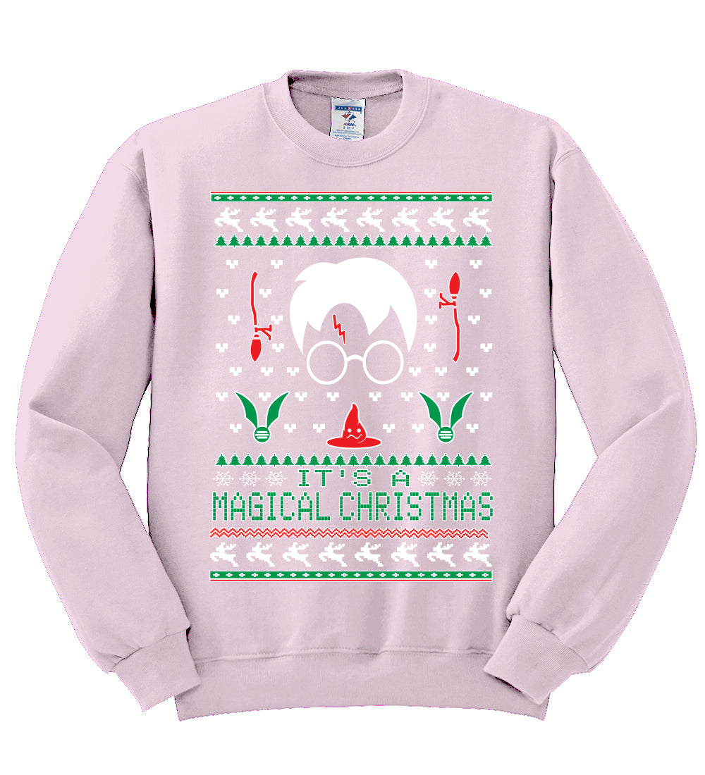 It's a Magical Christmas | Wizard Bolt, Christmas Gifts, Funny Xmas Gift Idea, Ugly Christmas Sweater Unisex Crewneck Sweatshirt