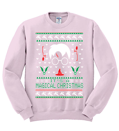 It's a Magical Christmas | Wizard Bolt, Christmas Gifts, Funny Xmas Gift Idea, Ugly Christmas Sweater Unisex Crewneck Sweatshirt